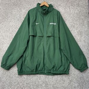 Vintage 90s Michigan State Spartans Jacket Men 4XL Green Vented Nike Windbreaker